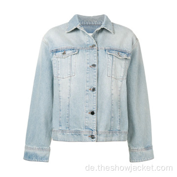 Maßgeschneiderte Damen Loose Washed Jeansjacke